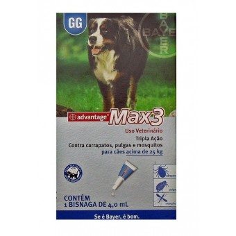 Advantage Max3 Cães - 25 a 40kg 4ml Advantage Max3 Cães - 25 a 40kg 4ml
